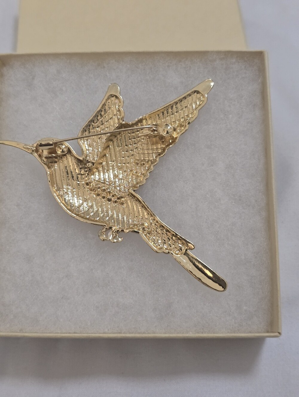 Patriotic Red White & Blue Hummingbird Bird Brooch Pin - Picture 3 of 3
